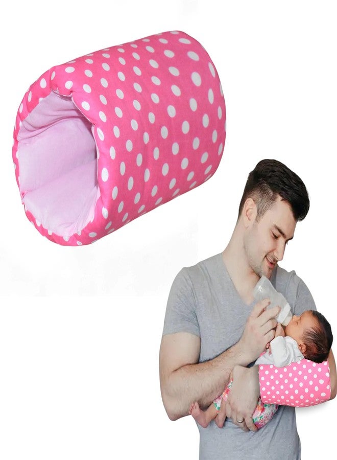 ParentsLap Baby Feeding Arm Pillow for New Born Nursing Pillow for Breast and Bottle Feeding Pillow (Polka dot) (Pink) - Image 1