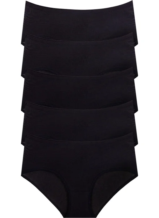 Hepsine Rakip Rival to All 5-Piece Women's Large Size High Waist Panties Cotton Battal Thin Elastic