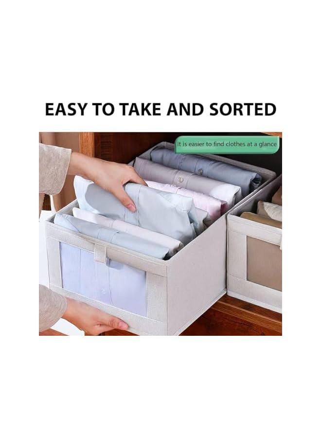 Green Tiger Wardrobe Clothes Organizer, 4 Pack Drawer Organizers and Storage, Foldable Closet Organizer Bins Storage Containers for Organizing Clothing Jeans Toys Book Shelves Closet Wardrobe - Image 3