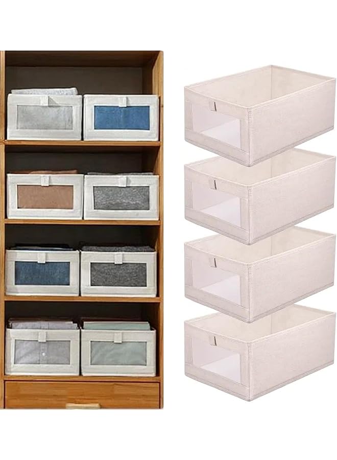 Green Tiger Wardrobe Clothes Organizer, 4 Pack Drawer Organizers and Storage, Foldable Closet Organizer Bins Storage Containers for Organizing Clothing Jeans Toys Book Shelves Closet Wardrobe - Image 1