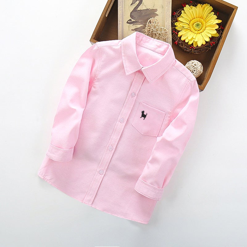 Boys' White Shirt Spring Children's Wear Long-sleeved Shirt Large Children's All-match Shirt for 3-14 Years Old Boys Spring and Autumn Shirt - Image 5