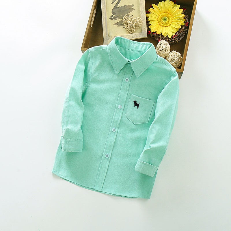 Boys' White Shirt Spring Children's Wear Long-sleeved Shirt Large Children's All-match Shirt for 3-14 Years Old Boys Spring and Autumn Shirt - Image 4