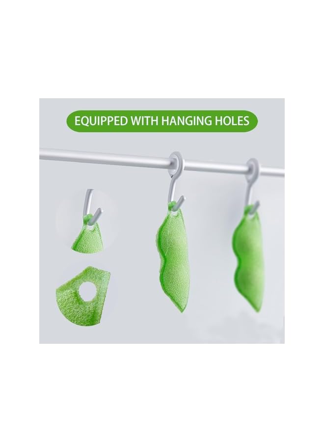 promass 6 Pcs Magic Reuseable Bean Bottle Cleaning Sponge, Bottle Cleaner Soap, Water Bottle Scrub Brush, Peas Green Kitchen Cleaner, Glass Cleaner Sponge - Image 3