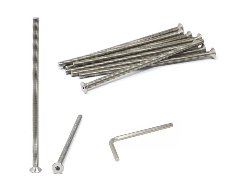 iexcell 10 Pcs M5 x 120mm Thread Pitch 0.8 mm Stainless Steel 304 Hex Socket Flat Head Cap Screws Bolts Kit - Image 1
