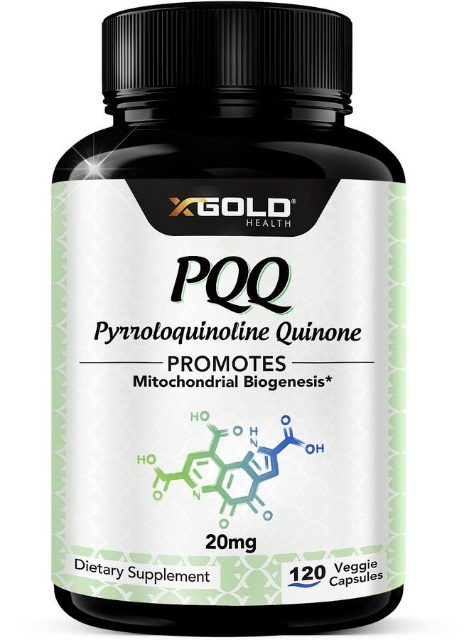 X Gold Health PQQ Supplement Veggie Capsules (Pyrroloquinoline Quinone), 99,7%+ Highly Purified - Promotes Mitochondrial Biogenesis, Energy Optimizer, Heart Health, Cognitive Function & Sleep Support (120 CT) - Image 1