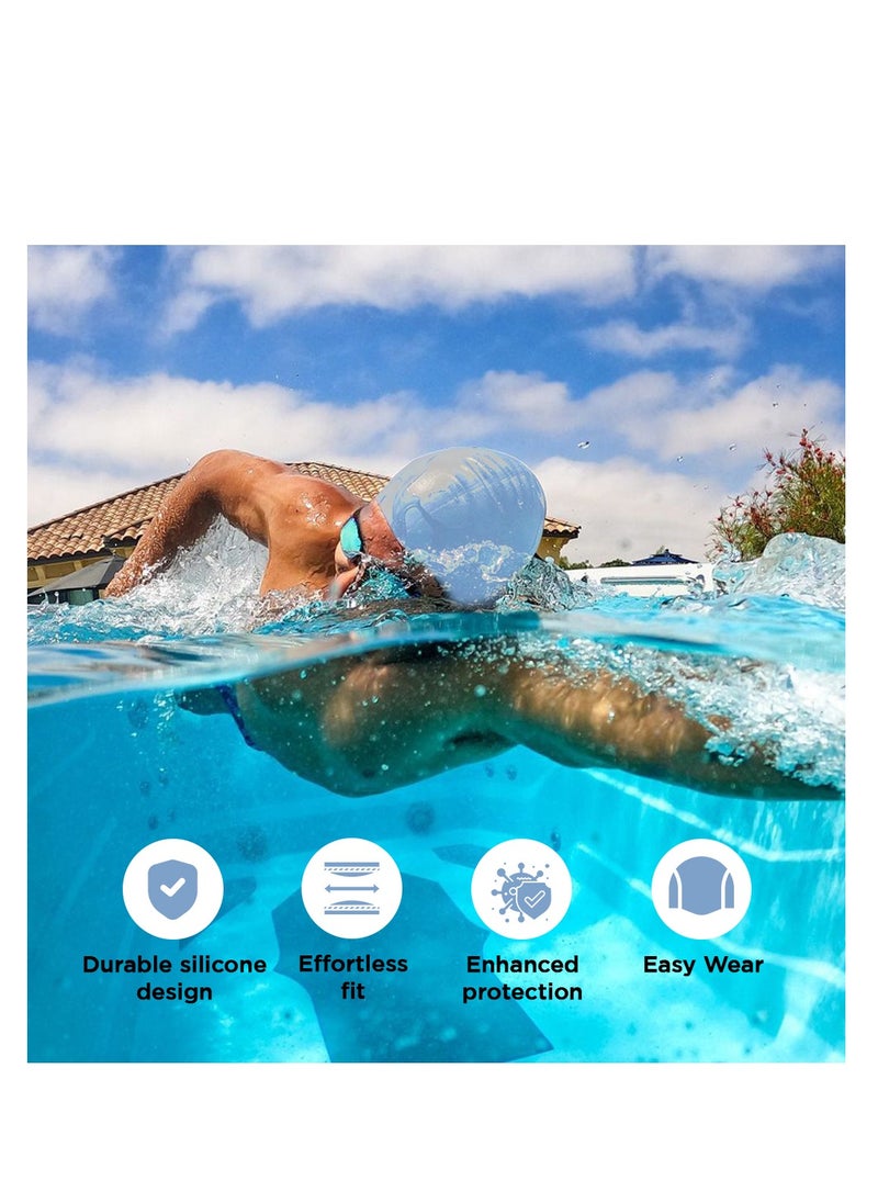 ENDLESS  Comfortable Silicon Swimming Cap with Ergonomic Ear Pockets | Fully Elastic Waterproof Cap for Long and Short Hair with Thicker Edge | For Women and Men  - Image 2
