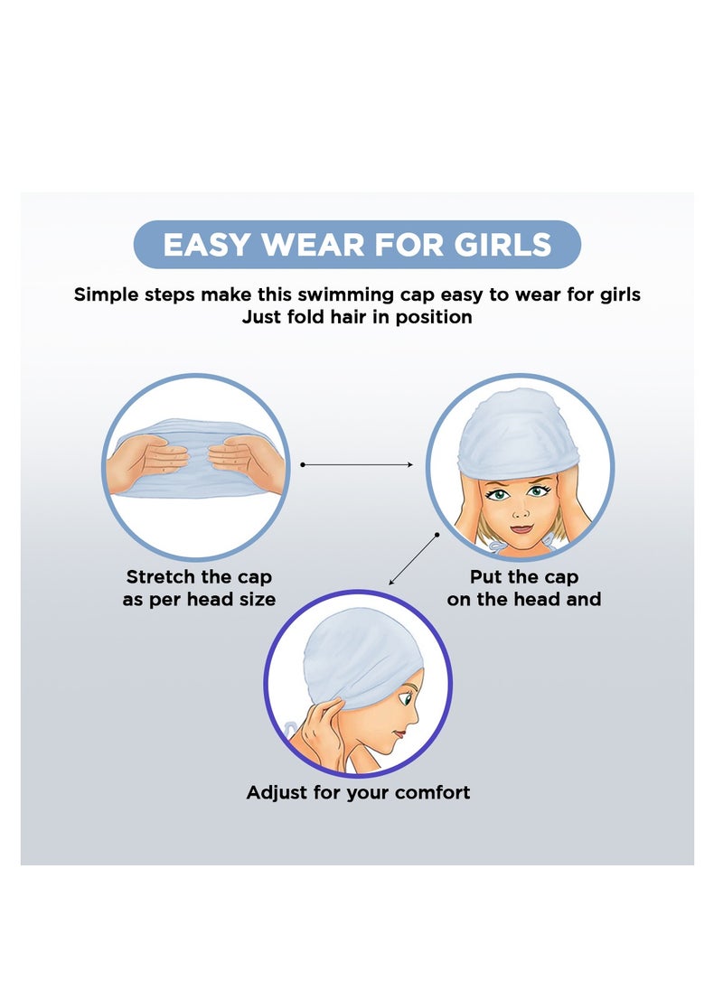 ENDLESS  Comfortable Silicon Swimming Cap with Ergonomic Ear Pockets | Fully Elastic Waterproof Cap for Long and Short Hair with Thicker Edge | For Women and Men  - Image 5