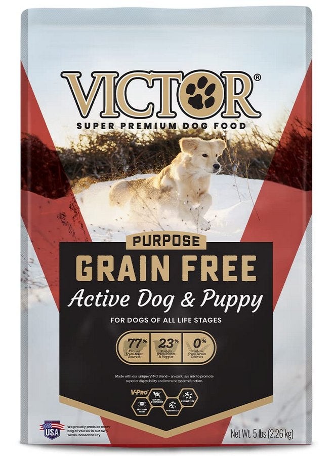Victor Super Premium Dog Food - Grain Free Active Dog & Puppy - Dry Dog Food with 33% Protein, Gluten Free - for High Energy Dogs, 5lbs - Image 1