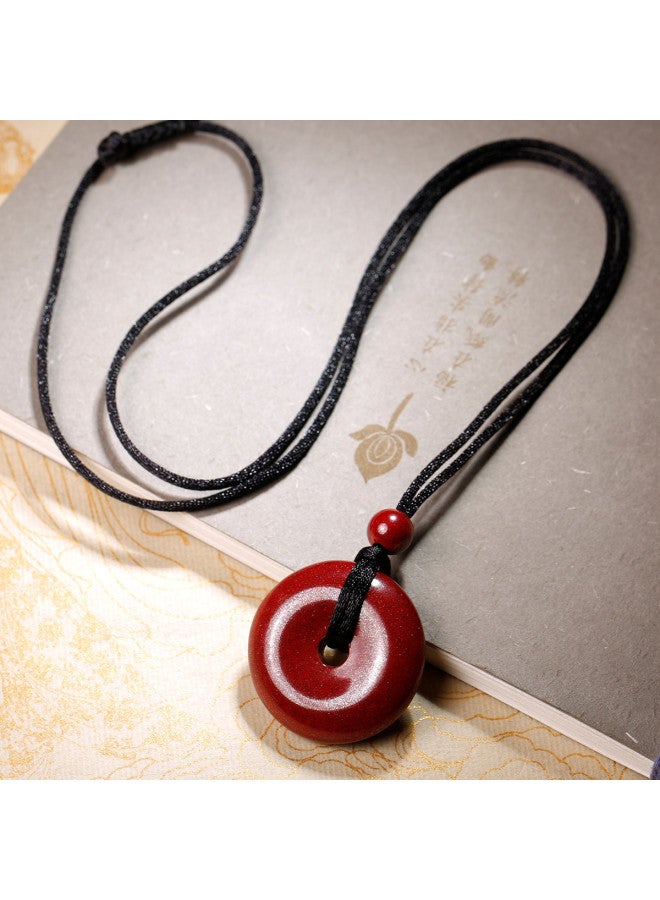 Goddess Renewal】purple Cinnabar Peace Buckle Pendant, Unisex Cinnabar Original Stone Necklace Pendant, Gift For Girlfriend On Festivals - Image 3