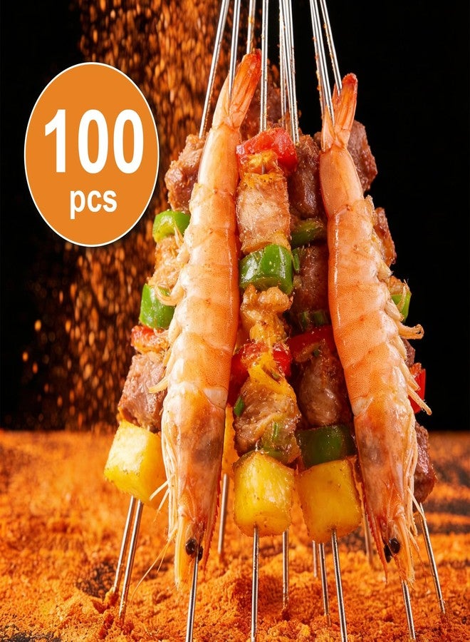 WillBBQ 100PCS 13" Round Stainless Steel BBQ Skewers with Metal Storage Tube - Reusable Grilling Sticks for Lamb, Beef, Chicken, Shrimp, Vegetables - Image 4
