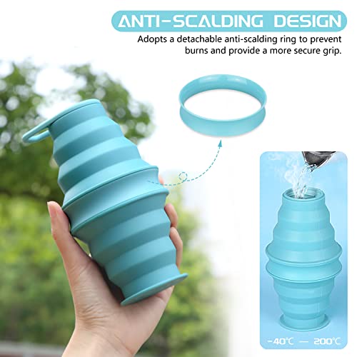 Nefeeko Collapsible Water Bottle,2 Pack 17oz Reuseable BPA Free Silicone Foldable Water Bottles for Travel Gym Camping Hiking, Portable Leak Proof Sports Water Bottle with Carabiner - Image 4