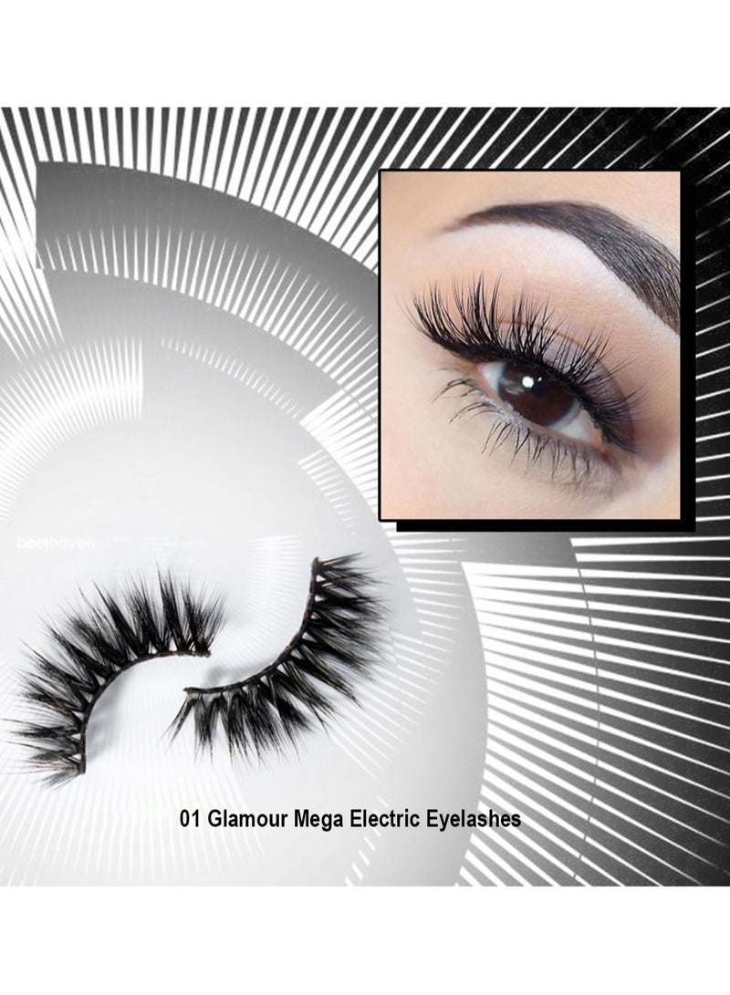 pudaier 4D Mascara and False Eyelashes with Lash Glue Set Waterproof Long-lasting Smudge-Proof Lengthening Thick Natural Professional Volume Curled Lashes Fiber Mascara for Women - Image 3