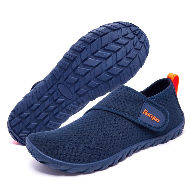 Racqua Mens Womens Water Shoes Aqua Swim Beach Shoes Barefoot Quick Dry Lightweight Sport Fishing Shoes Surfing Diving Pool Shoes Blue/Orange 13 Women/12 Men - Image 5