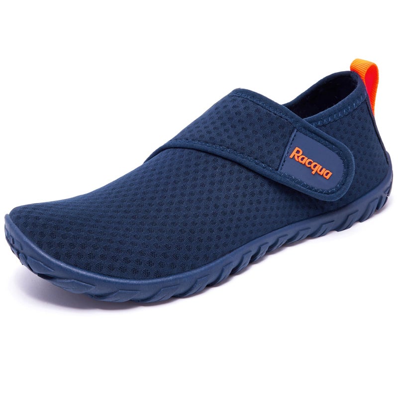 Racqua Mens Womens Water Shoes Aqua Swim Beach Shoes Barefoot Quick Dry Lightweight Sport Fishing Shoes Surfing Diving Pool Shoes Blue/Orange 13 Women/12 Men - Image 1