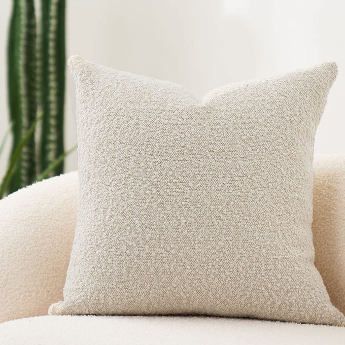 BOUCLE PILLOW COVERS 24X24 LUXURY THROW PILLOW COVERS DECORATIVE PILLOWS FOR BED SOFA PILLOWS FOR LIVING ROOM ACCENT COUCH PILLOWS SOFT CUSHION CASE 1PC BUTTERY CREAM