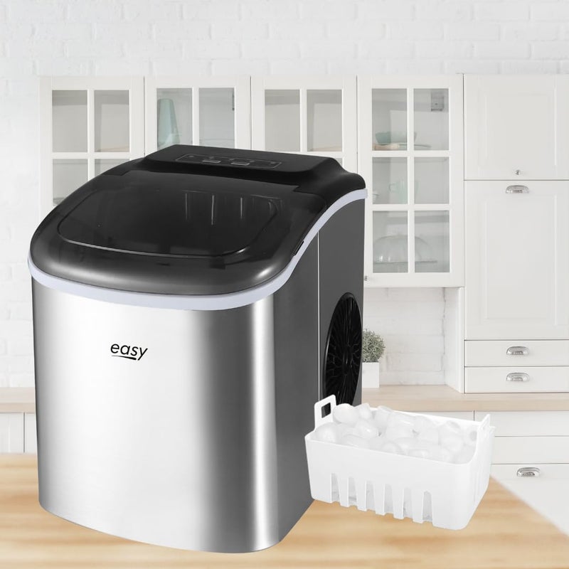 EASY easy Ice Cube Maker Make 12 kg ice in 24 hrs. | Ice Cube Ready in Just 10 Min | Ice Cube Maker with Ice Scoop and Basket with 3 Liter Reservation  - Image 4