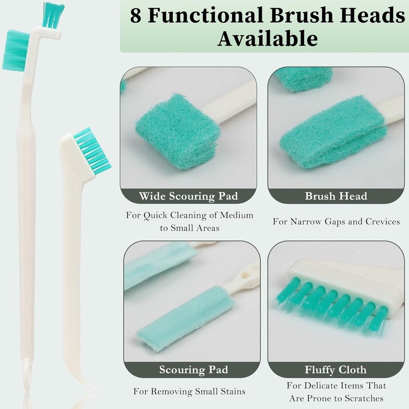 Zoolinn 8-Piece Small Cleaning Brush Set for Tight Spaces, Mini Crevice Brushes for Household Use, Ideal for Humidifiers, Cup and Toasters - Image 4