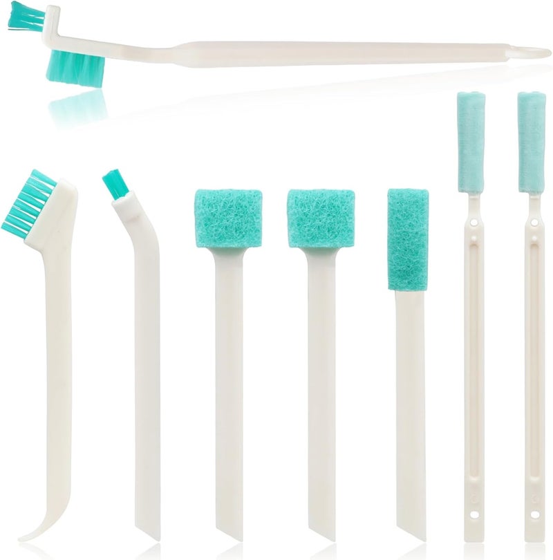 Zoolinn 8-Piece Small Cleaning Brush Set for Tight Spaces, Mini Crevice Brushes for Household Use, Ideal for Humidifiers, Cup and Toasters - Image 1