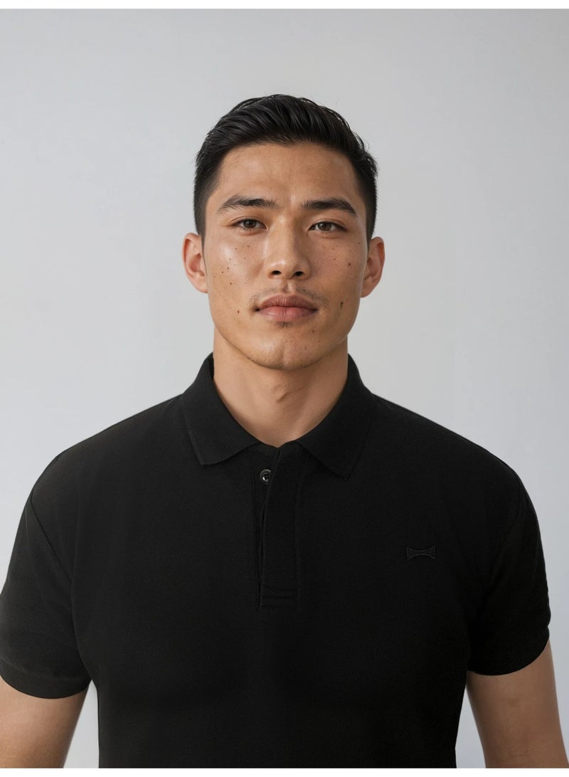 The Founder &Co. Men Polo Shirt Short Sleeve Black Premium Pique Cotton Comfort Classic Polo Old Money  - Image 4