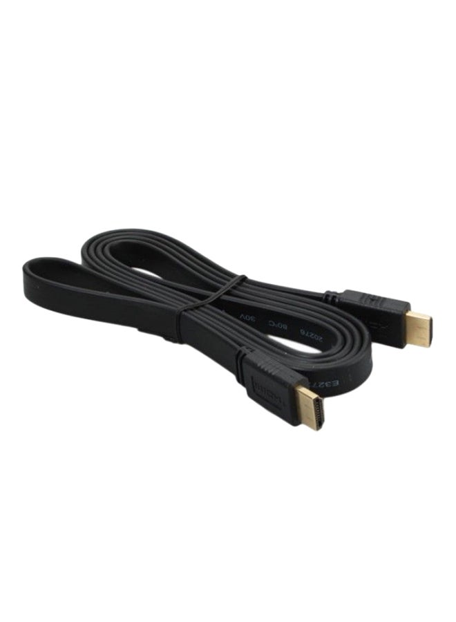 كابل مسطح HDMI بدقة عالية الوضوح أسود