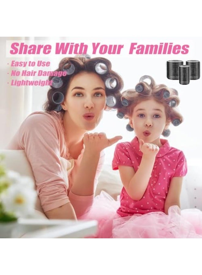 39 حبة بكرات شعر مع مقاطع بكرات شعر سوداء، أسطوانة شعر جامبو مع 12 حبة مقاطع منقار البط لبكرات الشعر، مناسبة للشعر الطويل والمتوسط والقصير والسميك والناعم مع حجم الانفجارات (متعدد الألوان) - Image 3