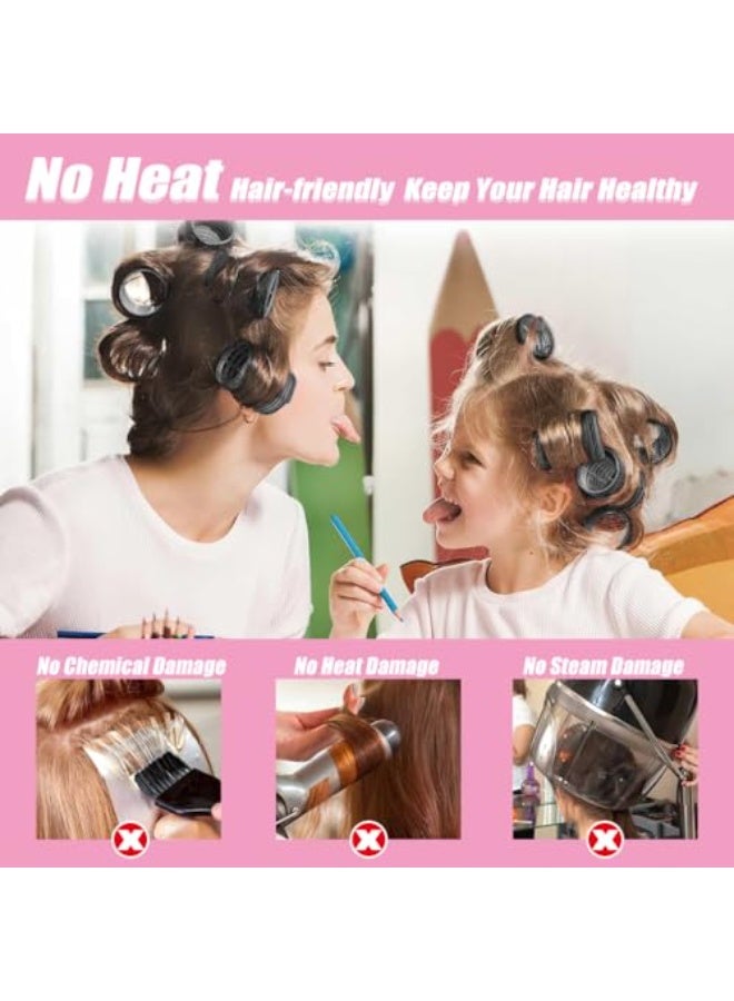 39 حبة بكرات شعر مع مقاطع بكرات شعر سوداء، أسطوانة شعر جامبو مع 12 حبة مقاطع منقار البط لبكرات الشعر، مناسبة للشعر الطويل والمتوسط والقصير والسميك والناعم مع حجم الانفجارات (متعدد الألوان) - Image 4