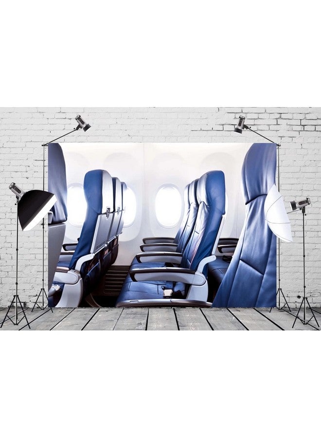 Loccor خلفية طائرة من القماش 7X5 قدم مقاعد الطائرة خلفية تصوير نافذة الطائرة داخلية الطائرة خلفيات موضوع سفر الطائرة زينة حفلات عيد الميلاد للأطفال والبالغين أدوات تصوير - Image 2