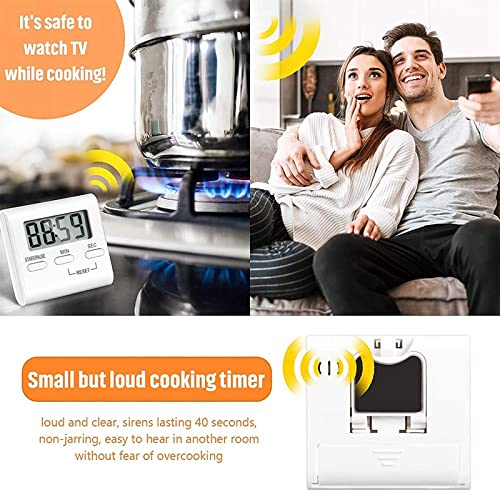 SYGA Digital Kitchen Timer Cooking Kitchen Timers with Louder Alarm Big Digit with Back Stand for Teacher, Study, Exercise, Oven, Cook, Baking White - Image 3