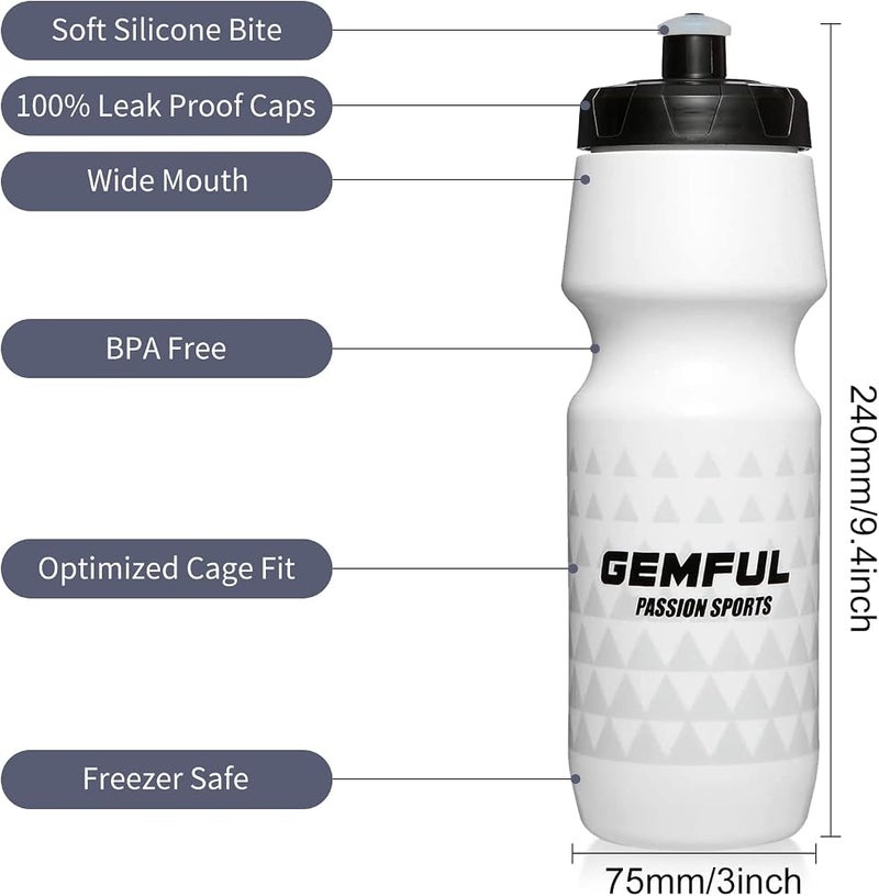 جيمفول زجاجة مياه GEMFUL Squeeze، خفيفة الوزن، مثالية للرياضات، سعة 750 مل، عبوة تحتوي على 2 زجاجات - Image 2
