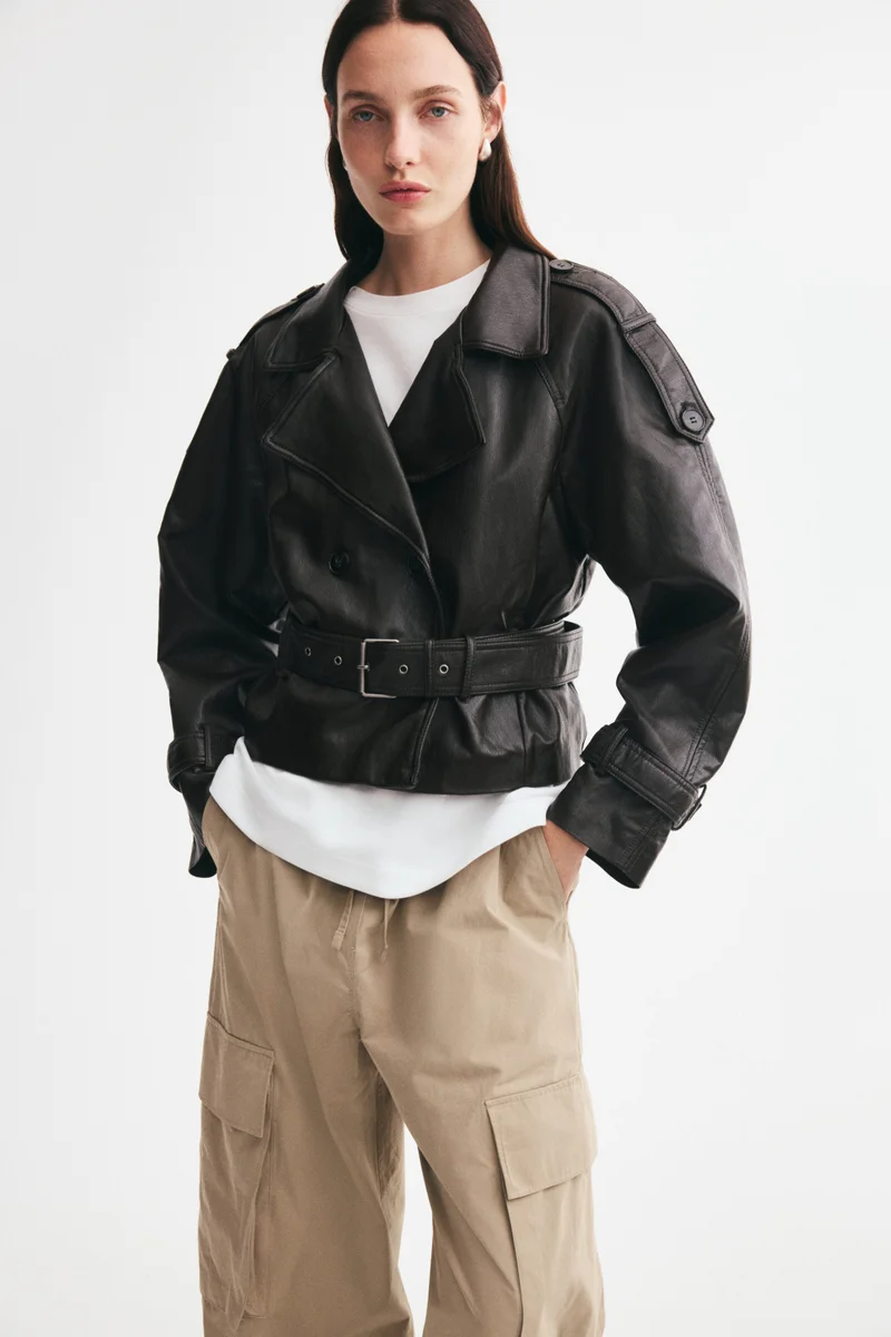 Coated biker jacket
