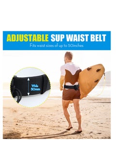 SYOSI Sup Leash Waist Belt, Quick Release Paddle Board Waist Leashes Belt, 50mm Standard Adult Adjustable QR Safety Waistbelt Fits for Stand Up Paddleboards Use with Ankleleash Black  - Image 3