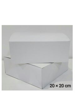 علب كيك بيضاء 20 × 20