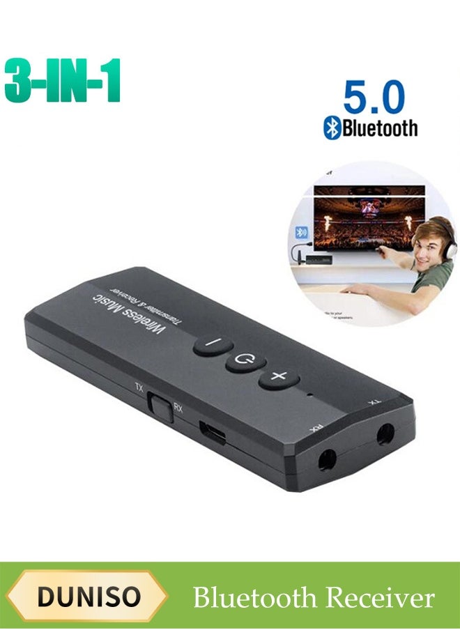 DUNISO - Bluetooth Receiver,Bluetooth 5.0 Car Adapter,Audio Receiver,Two Modes，Plug and Play，Apply to Suitable For TV, Laptop, Desktop Computer, Projector, Headphones, Mobile Phone，Speaker，76*27.5*11.5mm - Image 1