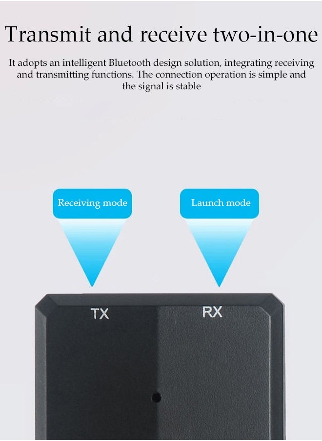 DUNISO - Bluetooth Receiver,Bluetooth 5.0 Car Adapter,Audio Receiver,Two Modes，Plug and Play，Apply to Suitable For TV, Laptop, Desktop Computer, Projector, Headphones, Mobile Phone，Speaker，76*27.5*11.5mm - Image 1