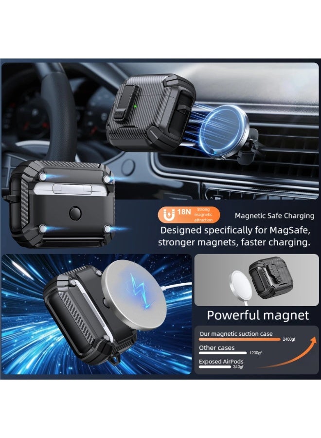 AirPods 4 / AirPods Pro / AirPods Pro 2 / AirPods Pro 3 حالة حماية ، magsafe ، حامل الهاتف ، حالة سماعة الرأس المنبثقة ، حامي سماعة الرأس ، حامي سماعة الرأس ، حالة سماعة الرأس - Image 3