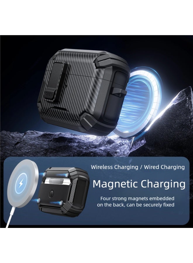 AirPods 4 / AirPods Pro / AirPods Pro 2 / AirPods Pro 3 حالة حماية ، magsafe ، حامل الهاتف ، حالة سماعة الرأس المنبثقة ، حامي سماعة الرأس ، حامي سماعة الرأس ، حالة سماعة الرأس - Image 4