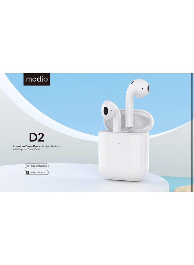 modio D2 High Bass In-Ear Bluetooth Earbuds With Touch Control and Crystal Clear Sound Quality Compatible With Android Devices - Image 4