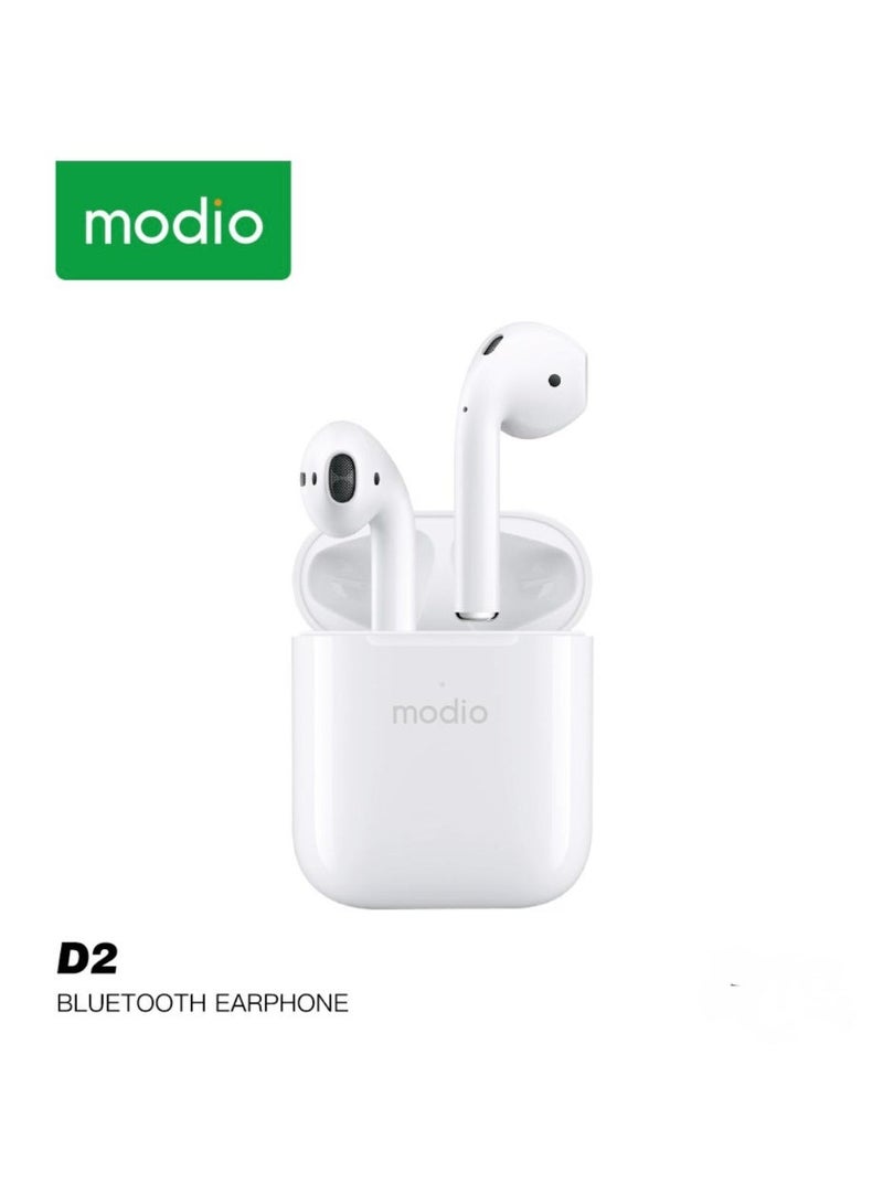 modio D2 High Bass In-Ear Bluetooth Earbuds With Touch Control and Crystal Clear Sound Quality Compatible With Android Devices - Image 1