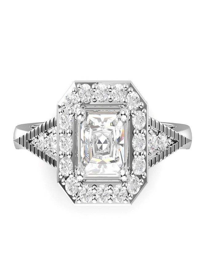 Metal Factory Sz 11 Sterling Silver 925 Princess Cut CZ Cubic Zirconia Halo Engagement Ring - Image 2