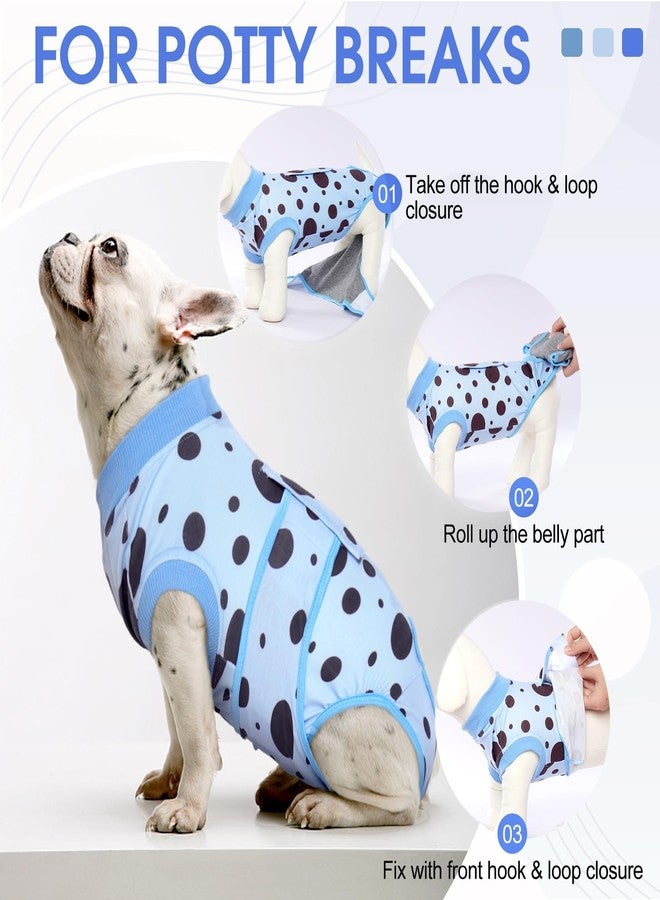 Kuoser Dog Surgery Recovery Suit, Anti Licking Pet Surgical Suit for Dogs Male Neuter, Female Dog Surgery Suit for Spay Subsititute E-Collar Cone, Dogs Body Suits After Surgery Blue Polka Dot XS - Image 4