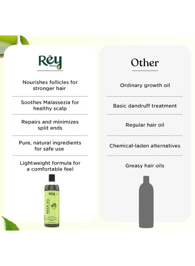 Rey Naturals Rey Naturals Cold Pressed Neem Oil For Skin & Hair Growth - 200ml | Pure Neem Oil For Hair Dandruff | Neem Hair Oil For Lice & Nits Removal | Hair Oil Pure For Body Massage & Acne - Image 2