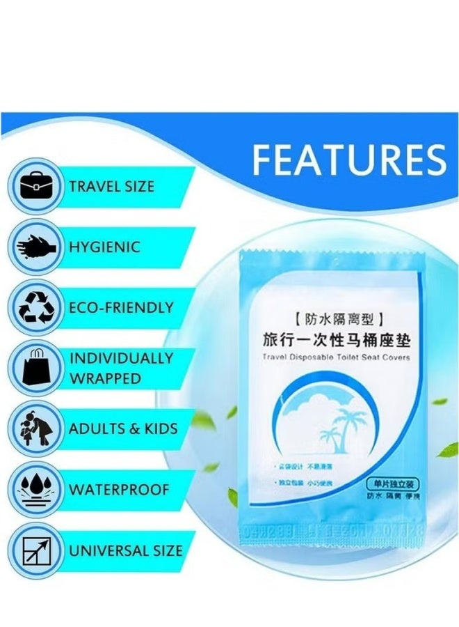 مجموعة أغطية المرحاض للاستخدام مرة واحدة، مكونة من 50 قطعة، مغلفة بشكل فردي (شفافة) - Image 3