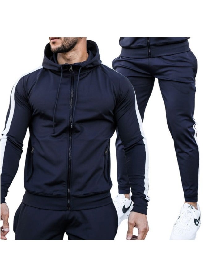 NIBEMINENT Mens Tracksuit with Zipper Pockets Full Zip Hoodie Sweatsuit 2 Pieces Athletic Sports Casual Sweat Suits  - Image 1