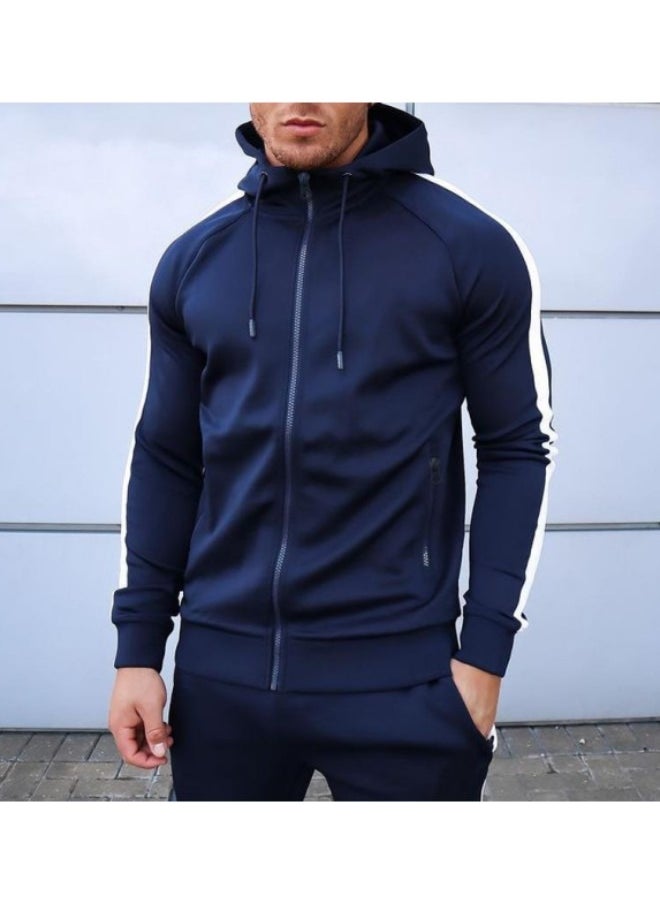 NIBEMINENT Mens Tracksuit with Zipper Pockets Full Zip Hoodie Sweatsuit 2 Pieces Athletic Sports Casual Sweat Suits  - Image 4