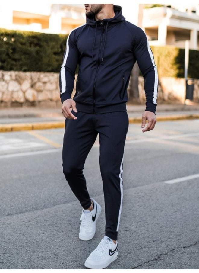 NIBEMINENT Mens Tracksuit with Zipper Pockets Full Zip Hoodie Sweatsuit 2 Pieces Athletic Sports Casual Sweat Suits  - Image 5