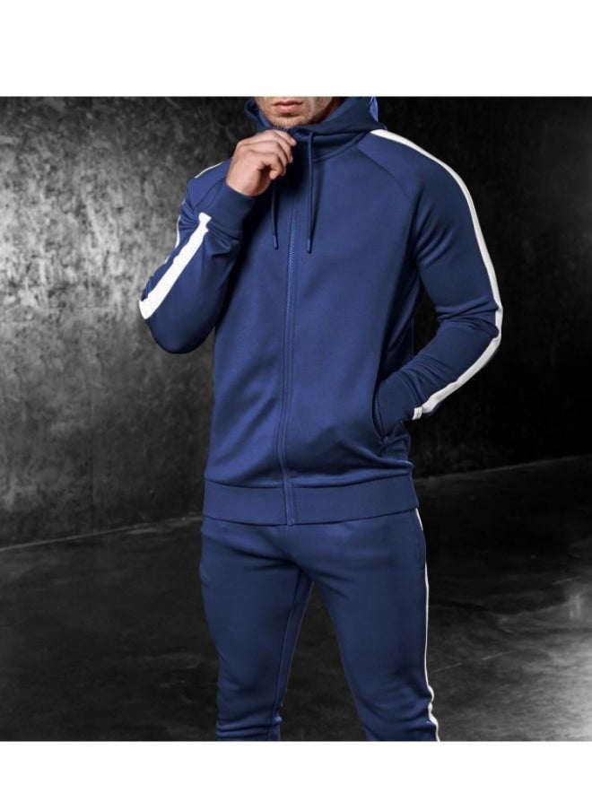 NIBEMINENT Mens Tracksuit with Zipper Pockets Full Zip Hoodie Sweatsuit 2 Pieces Athletic Sports Casual Sweat Suits  - Image 3