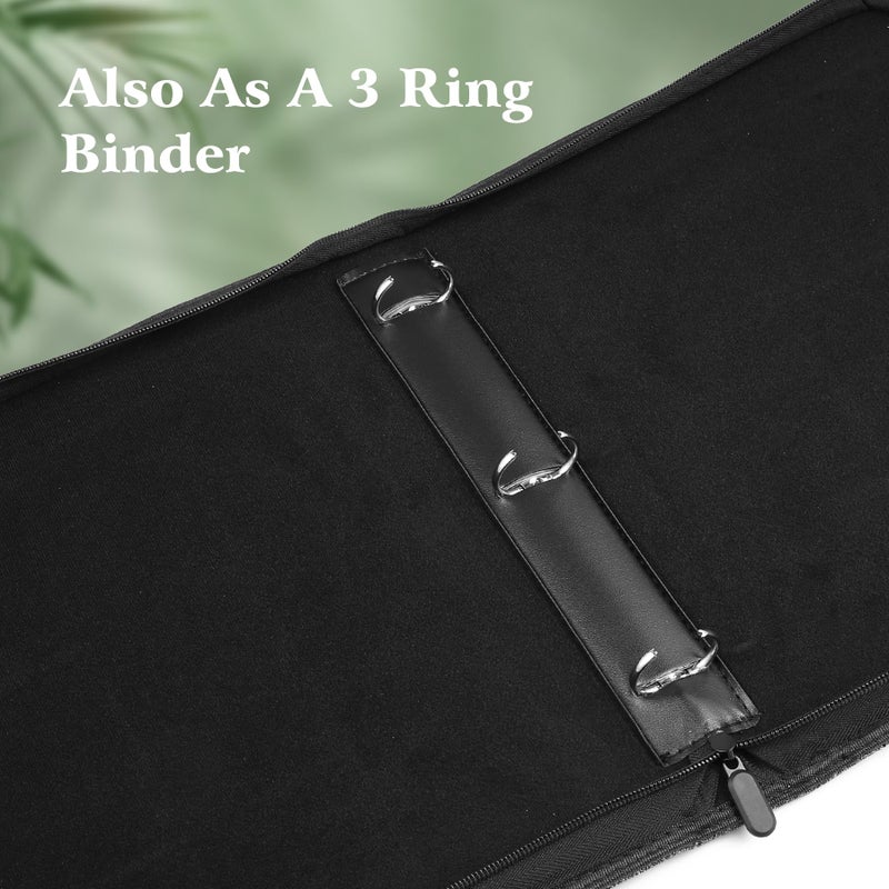 WOT I Trading Card Binder, 900 Pockets Collection Card Binder Sleeves with Polyester Fabric Cover&Zipper, Double Sided Pockets Card Holder Carry Card Case for Standard Size Cards - Green - Image 5