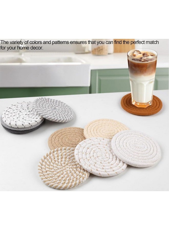 VRB Dec 6pcs Coaster Set/Tea Coasters Set for Dining Table,Dinner Table,Office Table,Coasters for Cups Set of 6,Coasters for Cups Set of 6. (Jute Coaster Set of 6) - Image 3