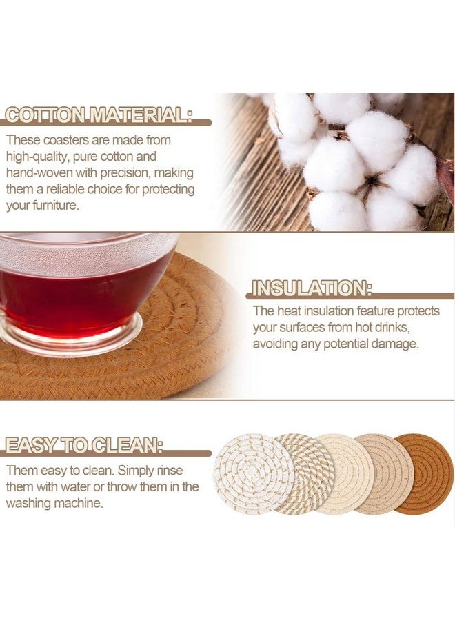 VRB Dec 6pcs Coaster Set/Tea Coasters Set for Dining Table,Dinner Table,Office Table,Coasters for Cups Set of 6,Coasters for Cups Set of 6. (Jute Coaster Set of 6) - Image 5