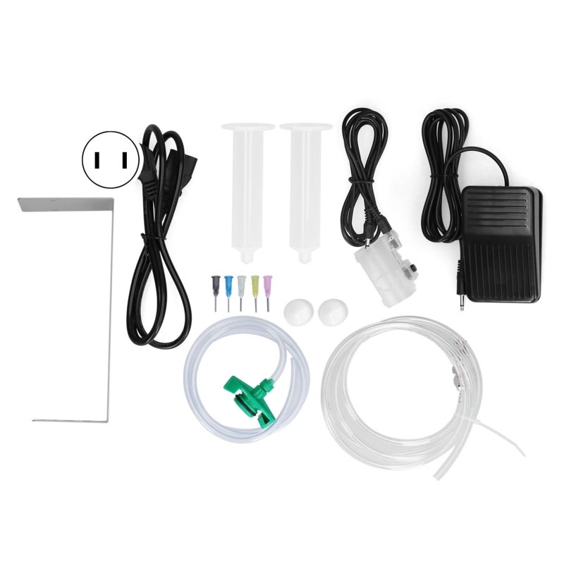 Precise Glue Dispenser 0.01ml Minimum Injection Timer-Controlled Drips - Dual Manual Semi-Automatic Modes Durable Aluminum Alloy Construction for Automotive Electrical Electronic Components - Image 2
